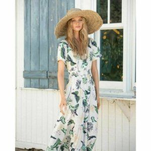 ROXY Womens BNWT Paradise Song Short Sleeve Long Maxi Dress Size XL